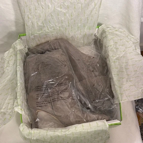 NIB Sam Edelman Oleana Suede Faux Fur Trim Stiletto Booties Flint Grey - Picture 12 of 13